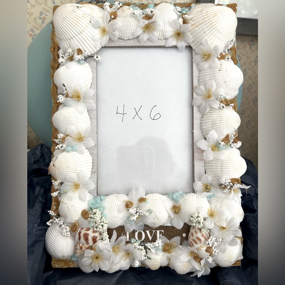 Homemade Cape Cod Seashell Frame 4 x 6